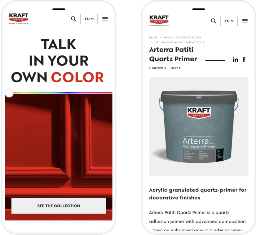 kraft website mobile